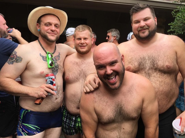 Bears Gay Pics bear day party after pool cleanup