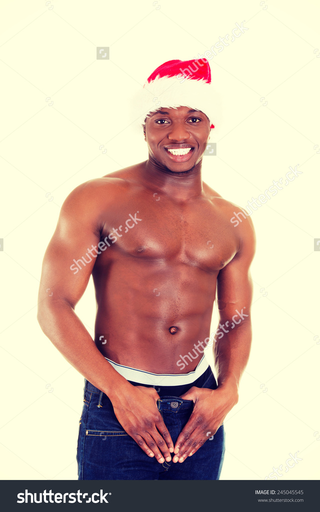 black males nude pics pic black naked photo santa man jeans hat handsome half stock
