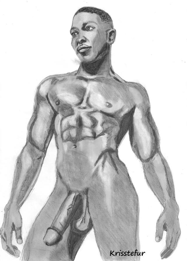 black man nude pic black male nude org art fine kriss sale drawing posters prints tefur