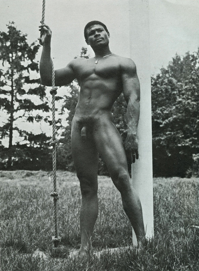 black naked man black naked muscular vintage man