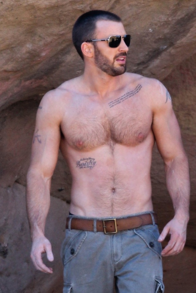 Chris Evans Porn hairy magazine chris shirtless chest morning scruffy evans heres good details