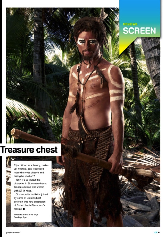 Elijah Wood Gay Nude photo shirtless wood elijah island treasure war painted warrior