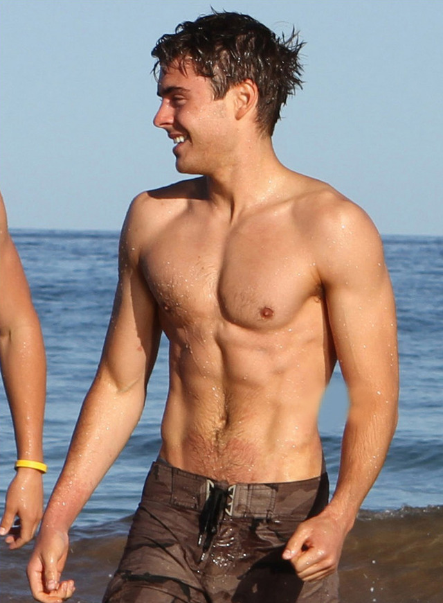 Zac Efron Gay Nude off his photo pack shirtless six abs zac efron showed