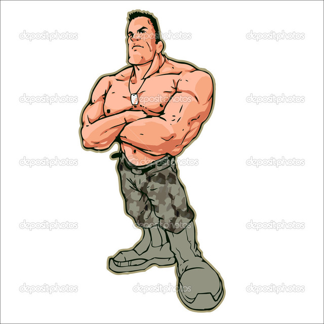 naked muscle muscle naked muscular topless depositphotos stock fitness soldier illustration