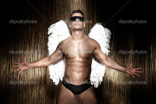 naked muscular guys muscular photo male angel handsome depositphotos stock conceptual