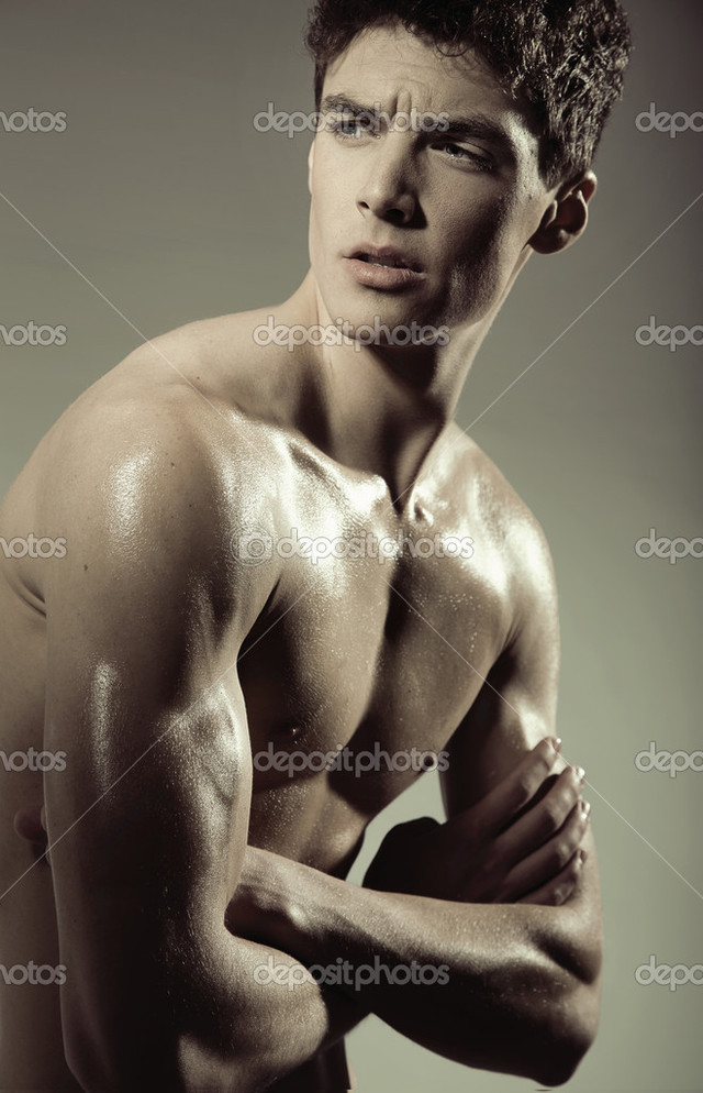 naked muscular guys naked muscular photo man body handsome depositphotos stock