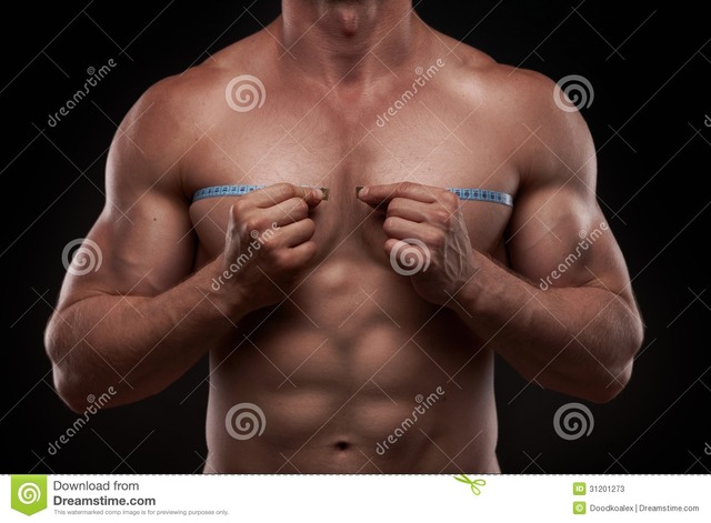 nude bodybuilder black his photos nude chest bodybuilder tape around stock isolated background measuring