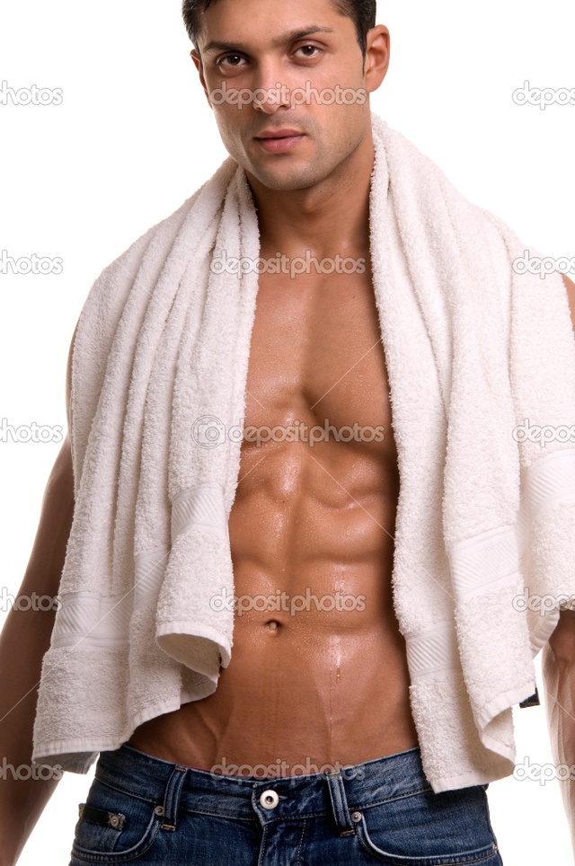 nude muscle man photo man depositphotos towel stock