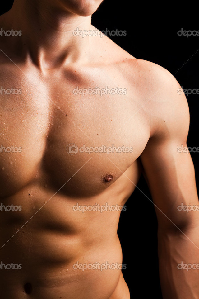nude muscled men black naked photo torso young man muscled against depositphotos stock background