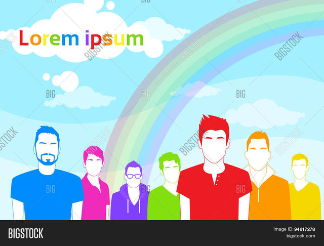 sex gay man Picture group gay people man large stock same colorful vector silhouettes
