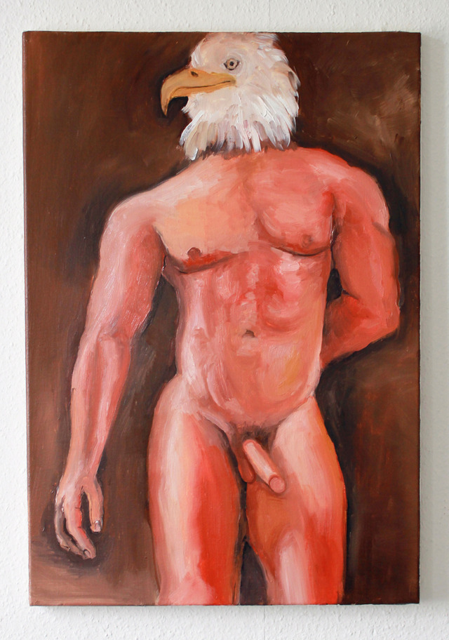 sex man nude naked nude man eagle oil painting standing hybrid