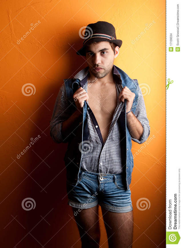 sexy and gay gay man sexy jeans hat stock