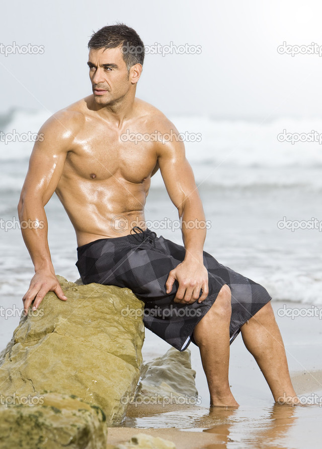 sexy pics man photo man sexy beach depositphotos stock