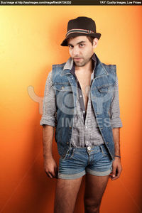 Sexy Gay Pics sexy gay man jeans hat stock