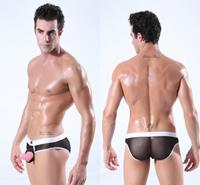 Sexy Gay Pics wsphoto free shipping male viscose gauze briefs transparent mesh sexy low waist font gay promotion fashion beauty men gifts
