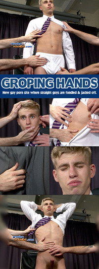 Straight Gay Porn collages gropinghands blond guy groped jacked off groping hands gay porn