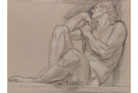 African males nude paul cadmus male nude color crayon gray paper fine drawings paintings featured swann galleries auction american art