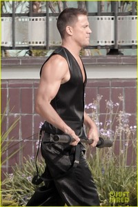 Channing Tatum Porn tatum black channing vest trailer set magic mike los angeles wednesday