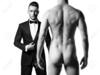 black naked males egorr stylish man black suit front nude athletic male model stock photo naked tie