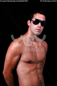 black naked man naked muscle man black background stock