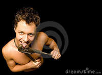 black naked man sexy young naked man over black stock photo
