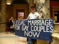 gay bisexual sex gay marriage protester outside minnesota senate chamber same lynchpin voters