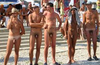 guys nude headgear nakedexcept some flip flops