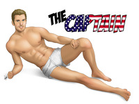 hot hunk muscle sexy male muscle hunk hero pinup captain eddiechin art