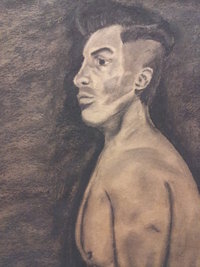 male models nude pic pre male nude model chalk drawing detail head grimgranola art