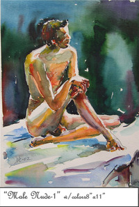 male pictures nude male nude watercolor
