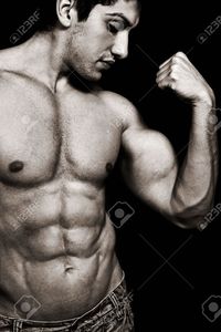 sexy bodybuilder man dundanim portrait sexy muscular man showing his biceps stock photo body builder
