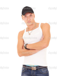 sexy muscular black men depositphotos muscular man white tank blue jeans black cap stock photo