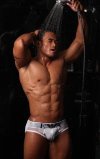 sexy muscular black men hot men sexy having shower muscle asian guy model guys bod male models muscles