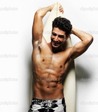sexy pics man depositphotos sexy muscular torso man surfboard smiling against white stock photo