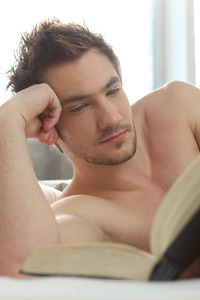 sexy pics man man reading bed side sexy